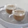 Round Double Wall Glass Mug – Plain/Set Of 2