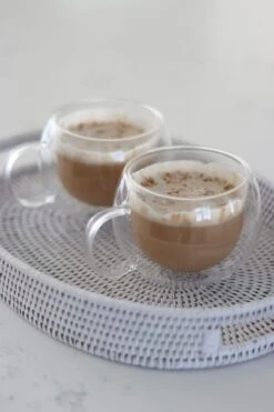 Round Double Wall Glass Mug β Plain/Set Of 2