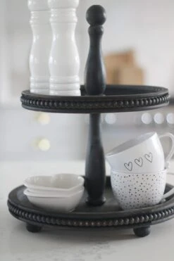 2 Tiered Cake Stand – Black -Pretty Little Home nwIMG 9603