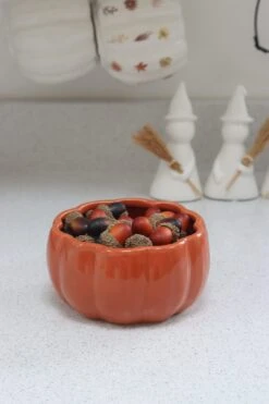 Ceramic Pumpkin Bowl – Autumnal Orange -Pretty Little Home pbimage00028