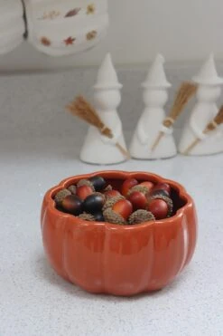 Ceramic Pumpkin Bowl – Autumnal Orange -Pretty Little Home pbimage00031