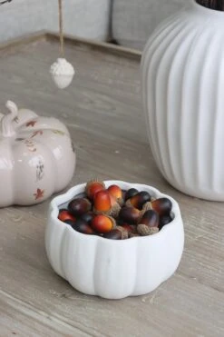 Ceramic Pumpkin Bowl – Matt White