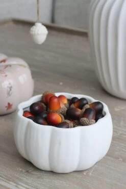 Ceramic Pumpkin Bowl – Matt White -Pretty Little Home pbwimage00037