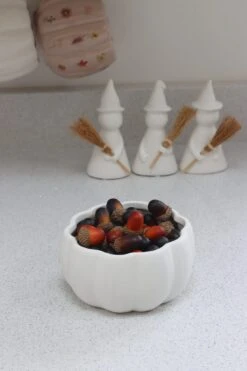 Ceramic Pumpkin Bowl – Matt White -Pretty Little Home pbwimage00038