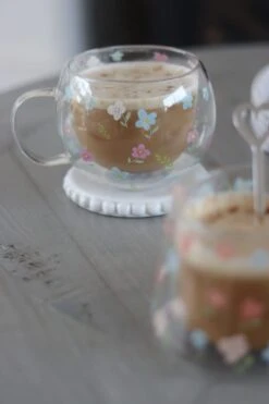 Round Double Wall Glass Mug – Springtime -Pretty Little Home rstIMG 9592 2