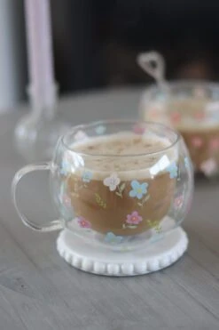 Round Double Wall Glass Mug – Springtime -Pretty Little Home rstIMG 9596 2