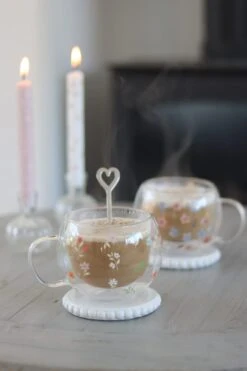 Round Double Wall Glass Mug – Summer