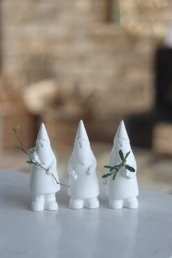 Set Of 3 Ceramic Santas