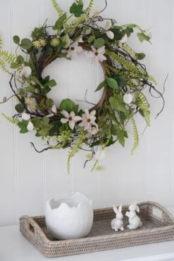 Faux Spring Flower Wreath