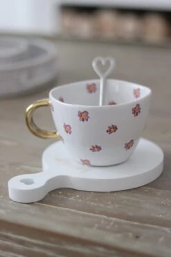 Round Wooden Coaster – Small White