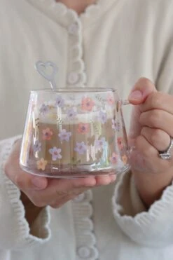 Double Wall Glass Mug – Wrap Around Bloom -Pretty Little Home spIMG 9546 2