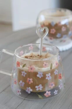 Double Wall Glass Mug – Wrap Around Bloom -Pretty Little Home spIMG 9555 2