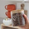 Set 3 Bamboo Storage Jars – Single Heart Natural Lid 600ml