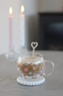 Round Double Wall Glass Mug – Bloom