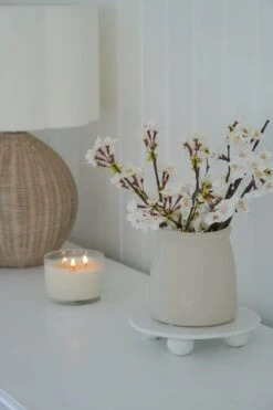 Dimpled White Ceramic Vase